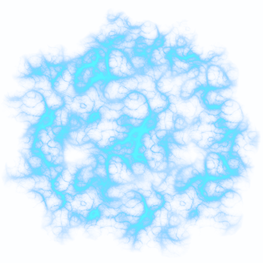 Glowing blue neon mist and lightning overlay