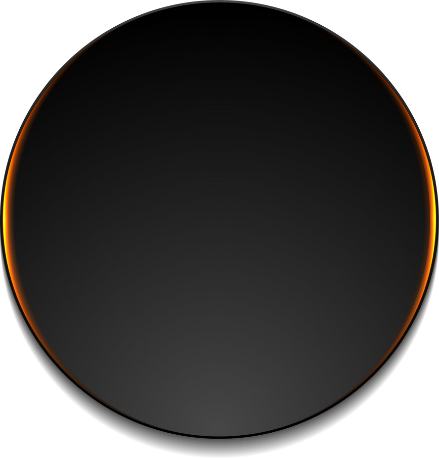 Black circle with orange glowing light abstract background